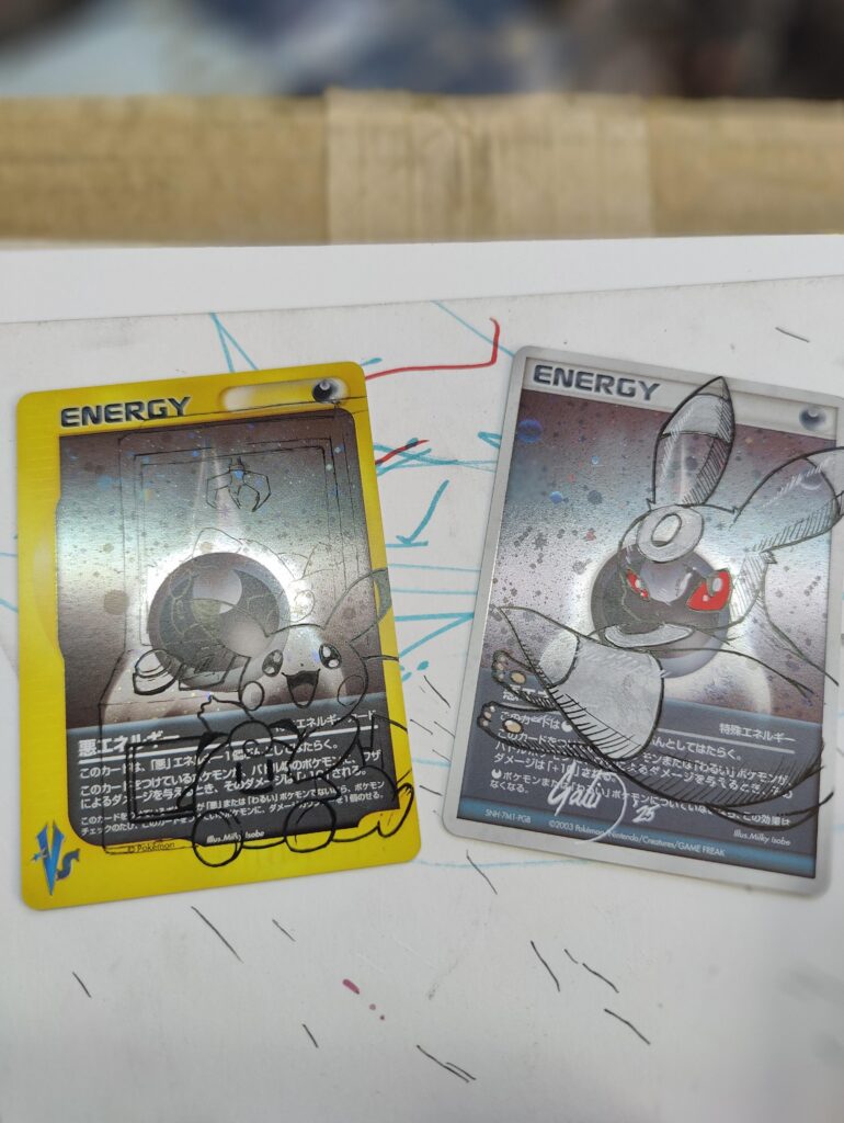 (OC) some card sketches I made. Pikachu and Umby.