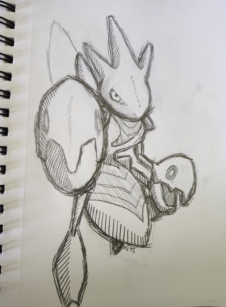 I drew Scizor and then screenprinted it onto some shirts