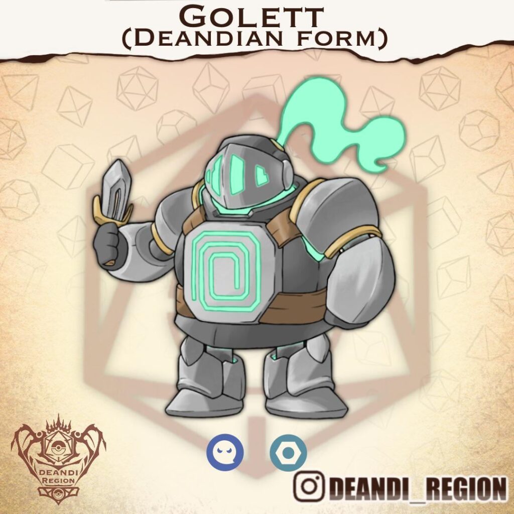 My first regional variant for my dnd based Pokemon region, Golett!