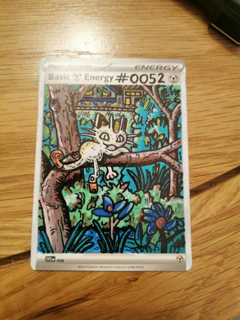 Meowth #052 ticked of the 151 picture pokedex on - energy cards)