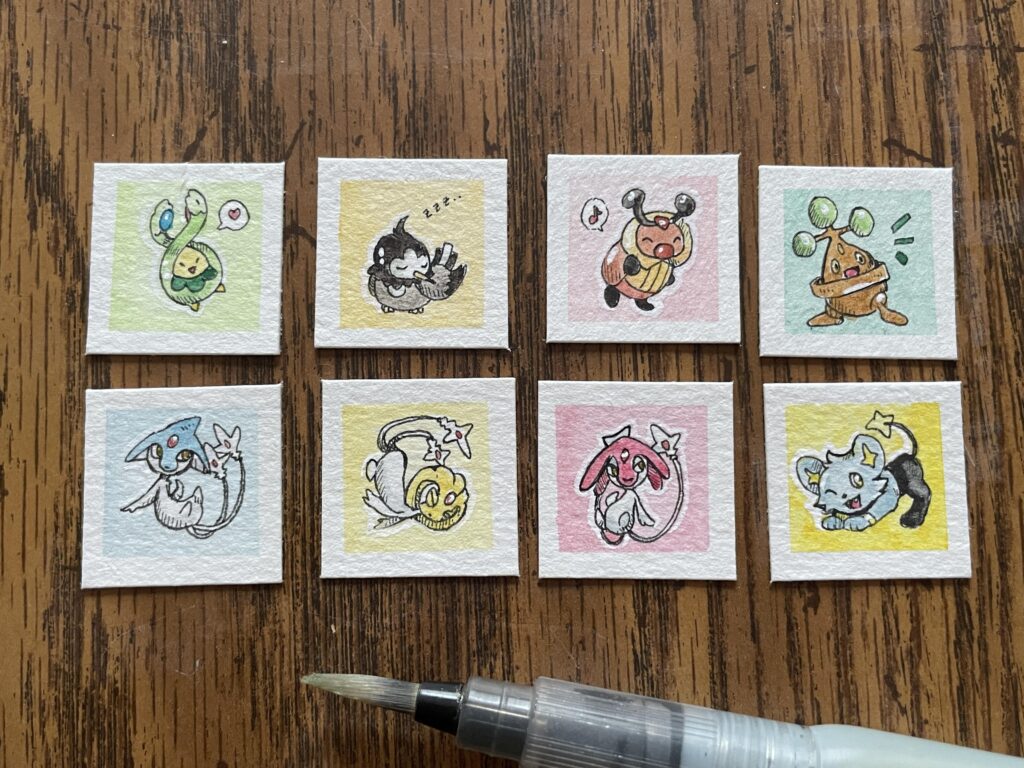 [OC] More teeny tiny watercolors (1x1”)