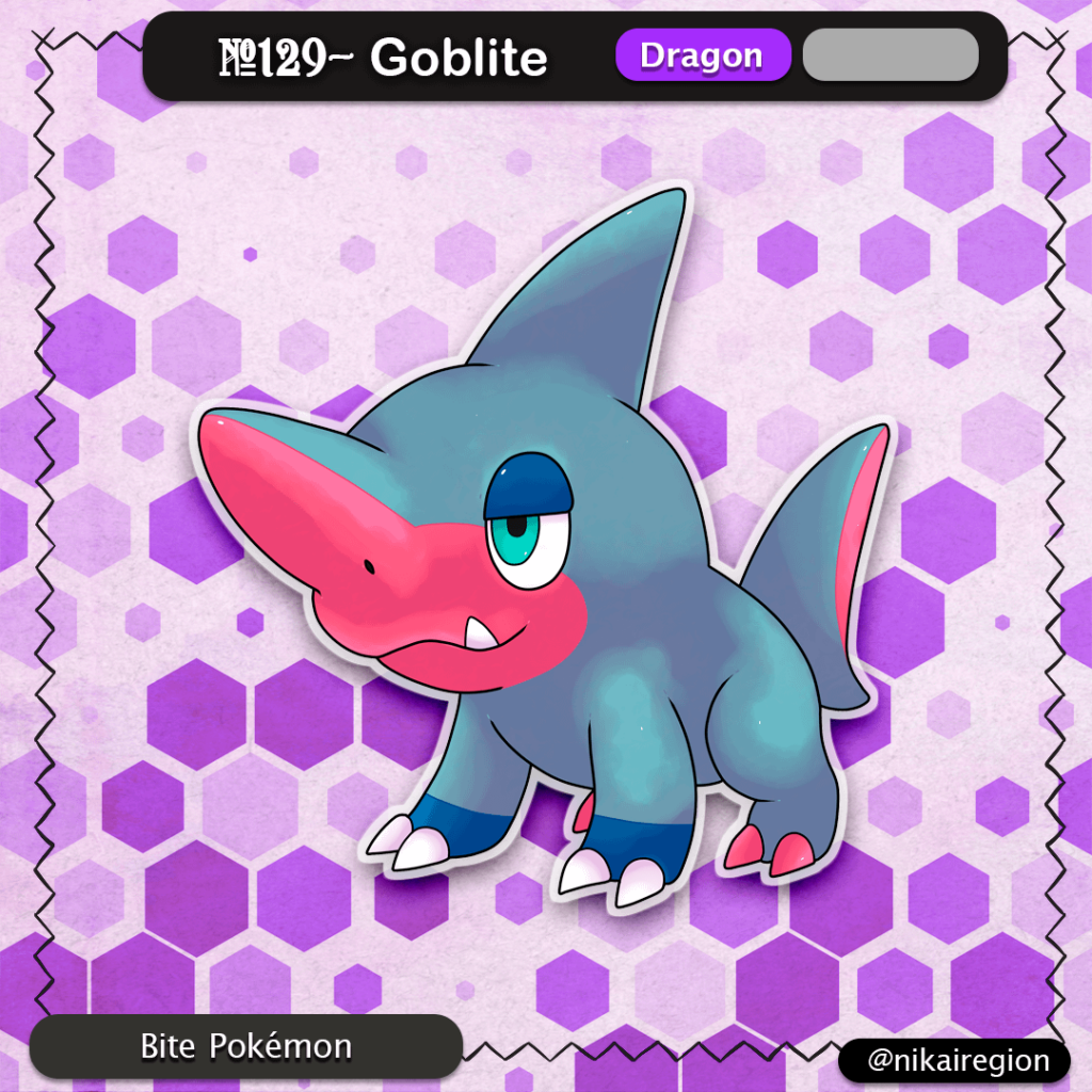 Goblin Shark Fakemon - Draco Shark Pokémon - Japanese Yokai Region - @nikairegion