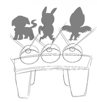 My starters! Can you guess what types they’ll evolve into?