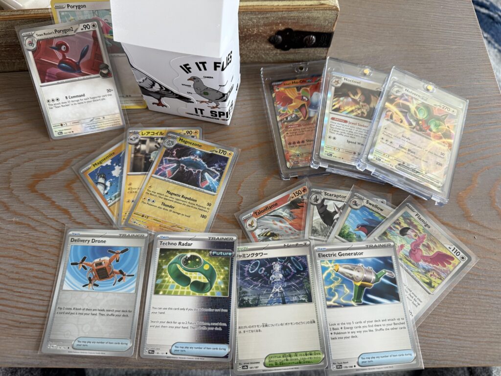 Hello! Sent my 3rd donation box today, this one to DNG collectors! I call it- If it flys it Spies: Birds Arn’t Real. Thought this would be fun. 100 cards. same ratios I usually send - 10-20% rarer, 10-20% Japanese, 10-20% energies. Please let me know if you know of a place that takes bulk donations!