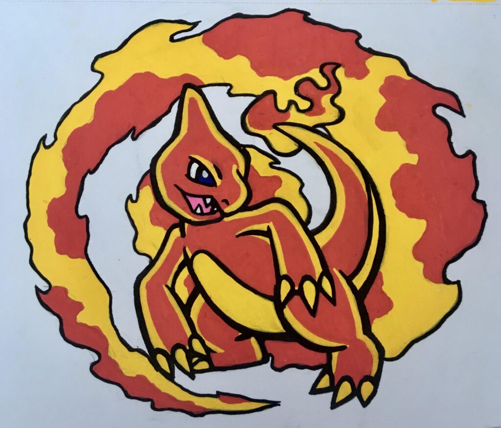 [OC] Charmeleon done in Posca paint markers