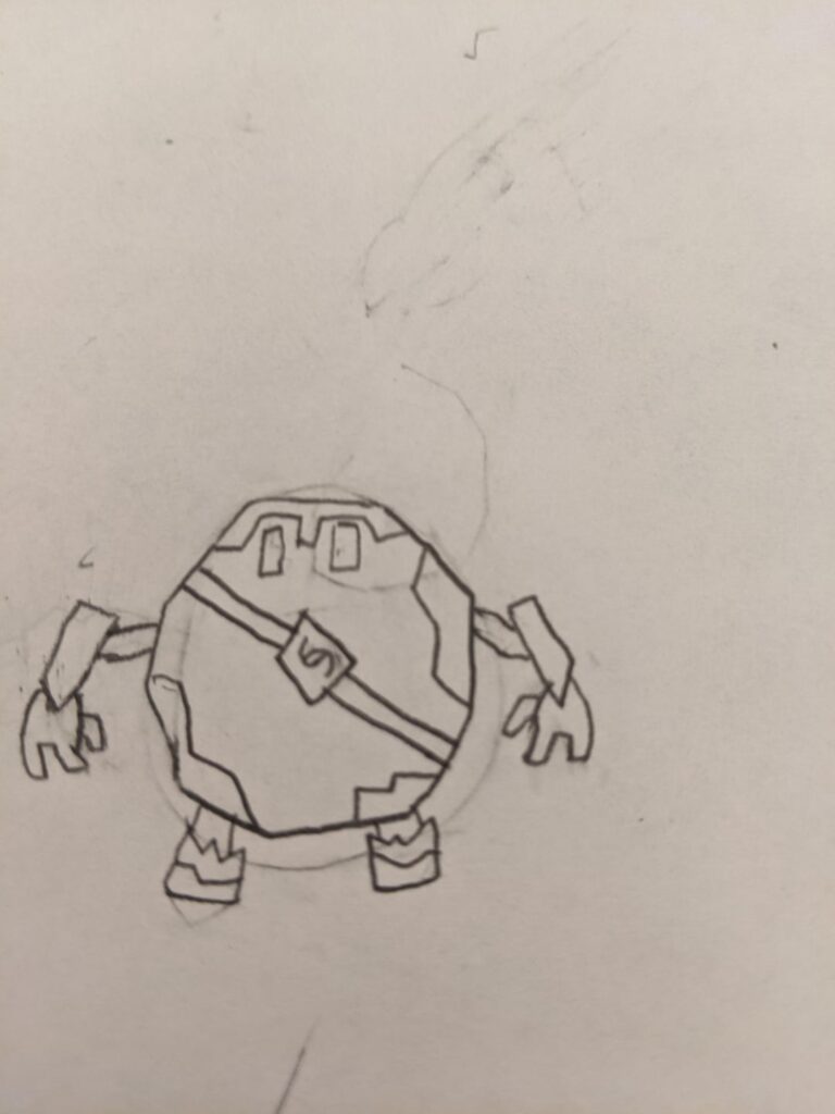 I randomly selected pokemon to make a pre-Evo for so here is Noduo and Golittle (pardon the eraser)