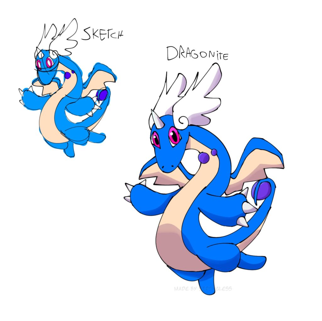Since everyone is redesigning Mega Dragonite, I decided to go against the grain and redesign the base Dragonite. (OC)