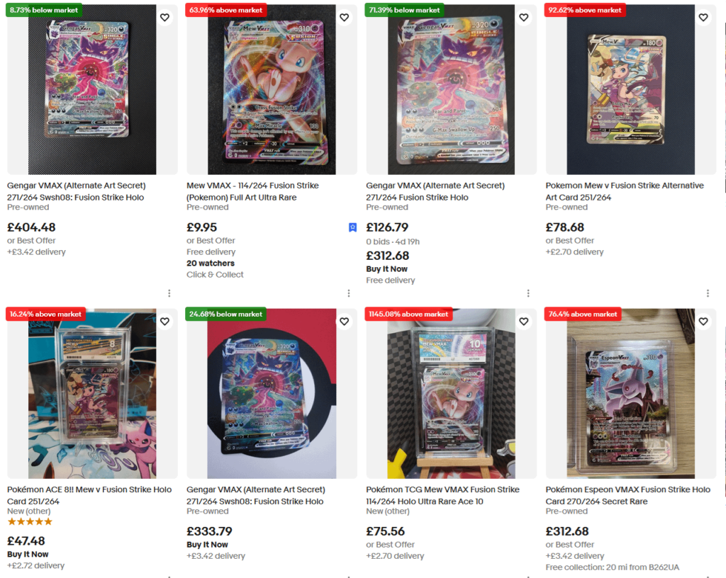 I'm making a browser extension that highlights deals on cards on eBay