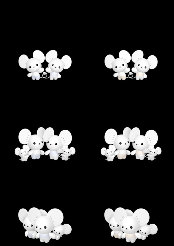Tandemaus family shiny comparison (spot the difference)
