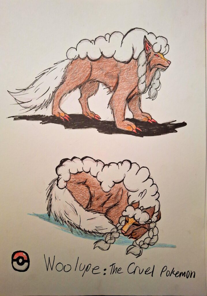 My alternate design of Wooloo's evo, Woolupe.