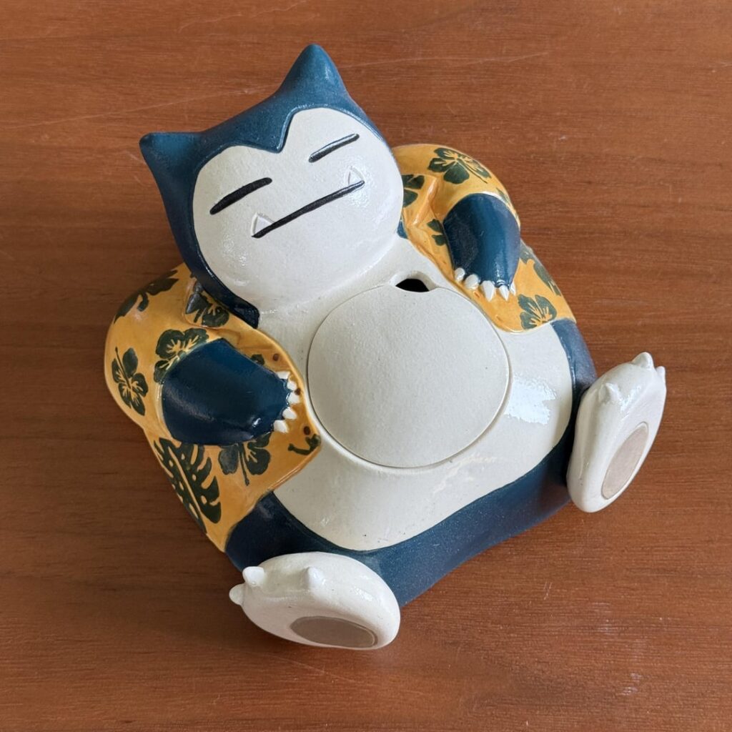 I just had to make Snorlax in a Sumo, Cowboy, and of course Vacation version! All hand made in ceramic to be functional cups/vessels!