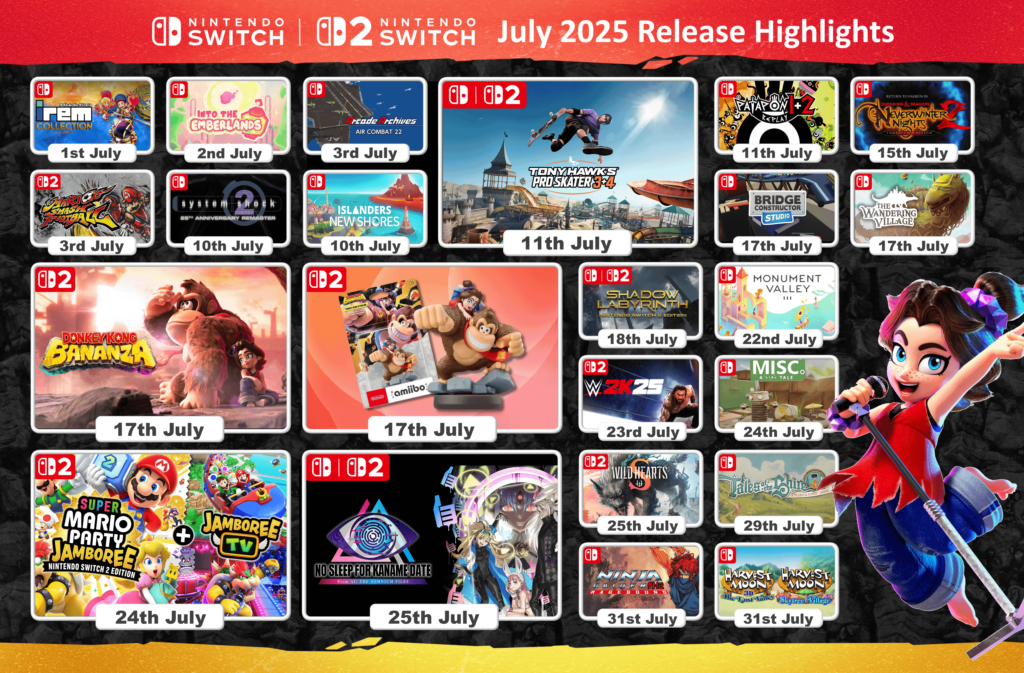 It's time unpeel another 'bananas' month of Nintendo Switch releases. Here's 22 of the ripest games 'barrel-blastin' on to the Nintendo eShop and retail stores this July. What games are you loading in to your minecart this month?