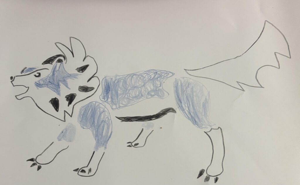 Simple shapes Lycanroc drawing
