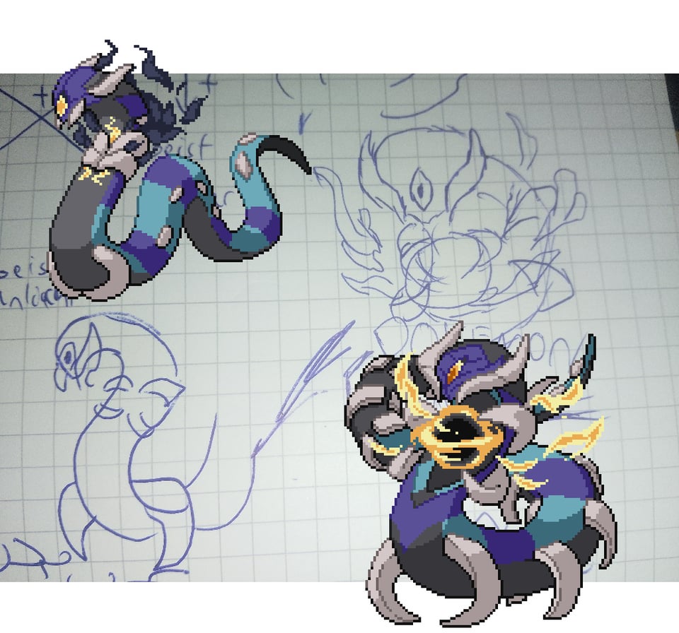 Fakemon and concept scribbles