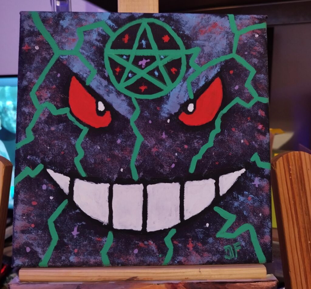 My "Curseborn Gengar"(acrylic painting) OC