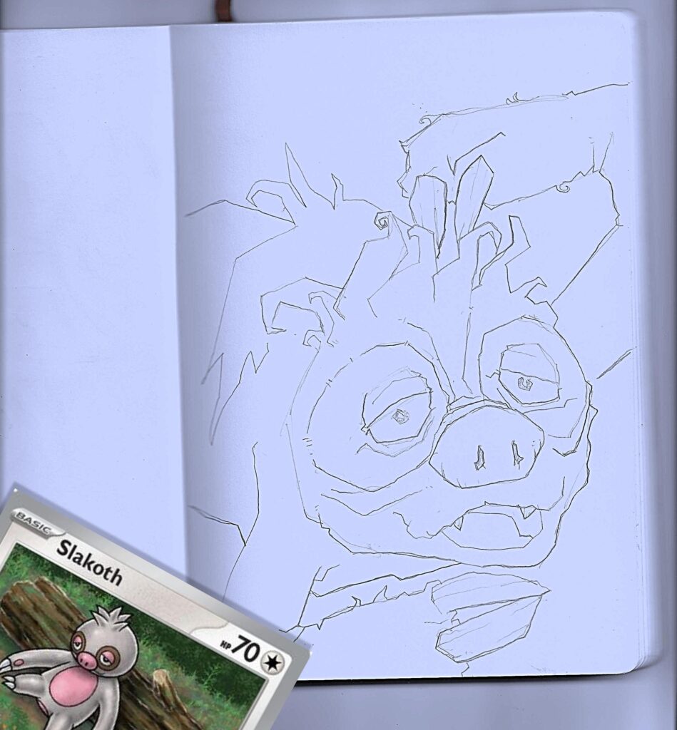 Slakoth pencil sketch (OC)