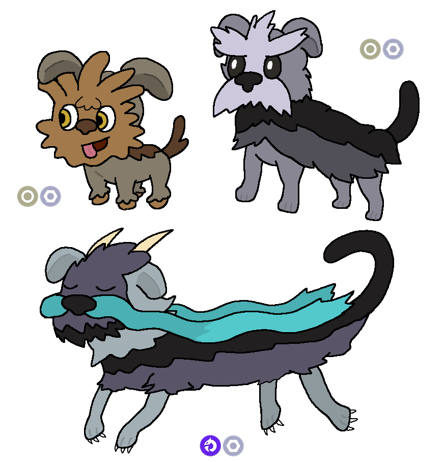 Regional Lillipup and Herdier (Normal/Steel) and new evolution Scruffland (Dragon/Steel)