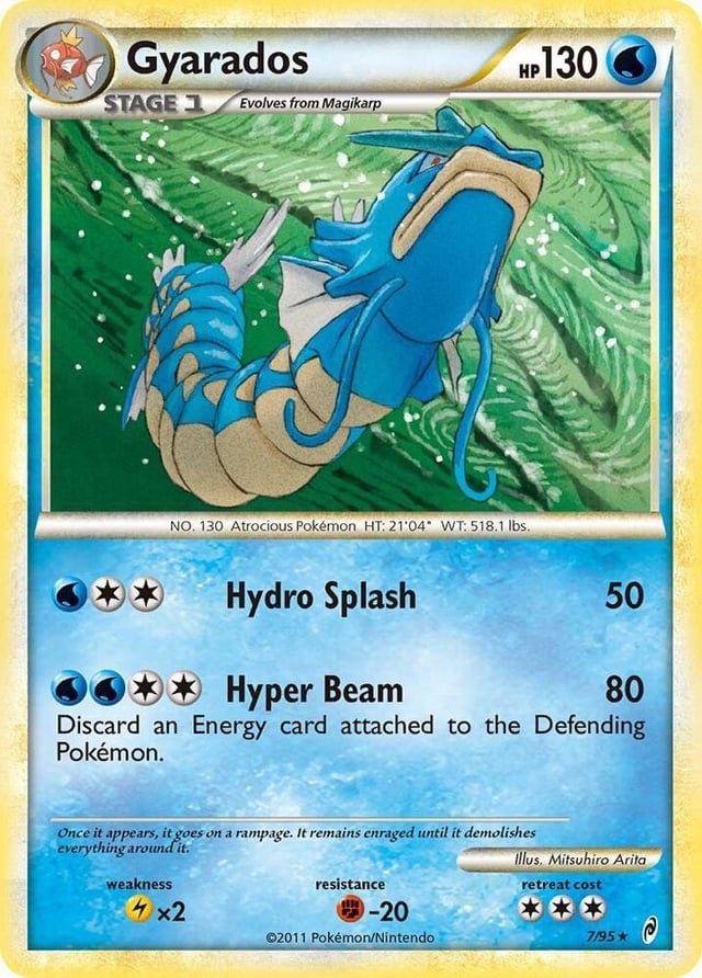 There are exactly 2 versions of Gyarados where its mouth isn’t open.