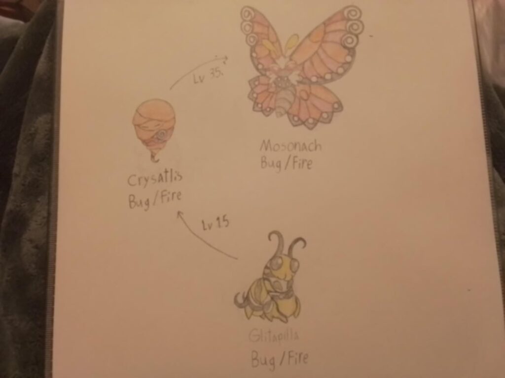 Pokémon line based on monarch butterflies and mosaic glass