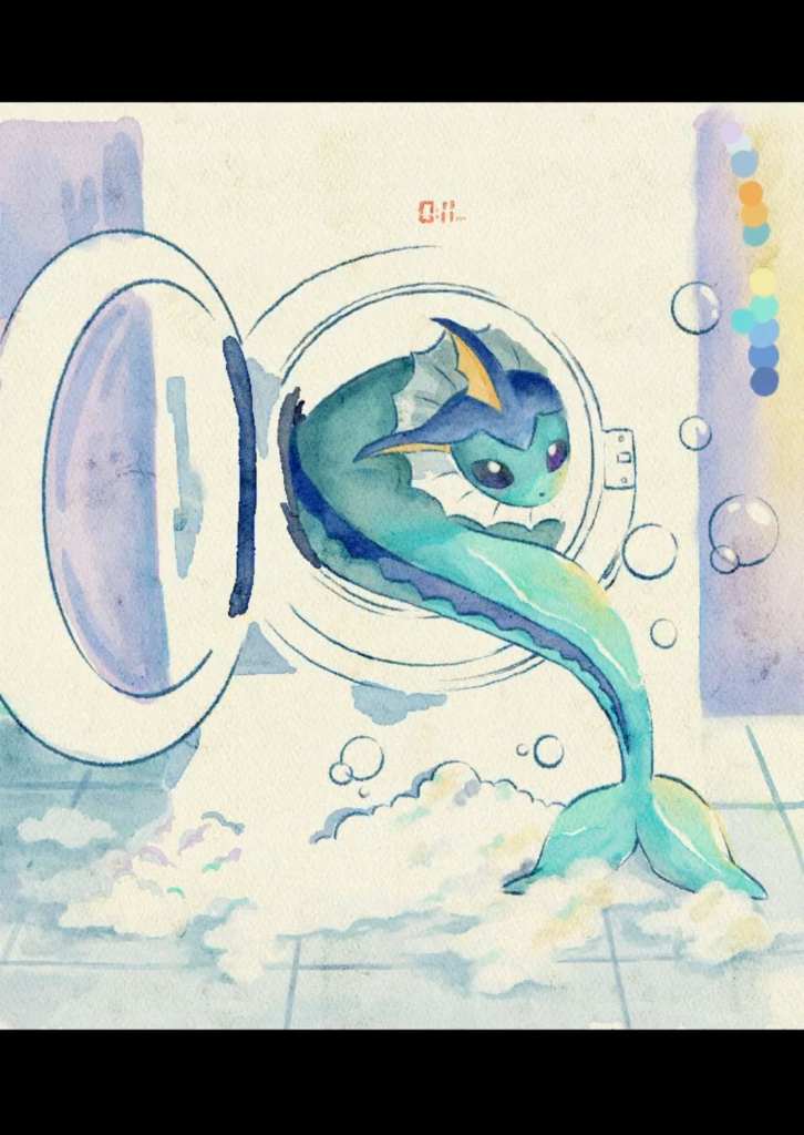 I forgot to hit the record button and realized it too late 😭. But anyway, here’s half of the process of how I made the Vaporeon 🫧 [OC]