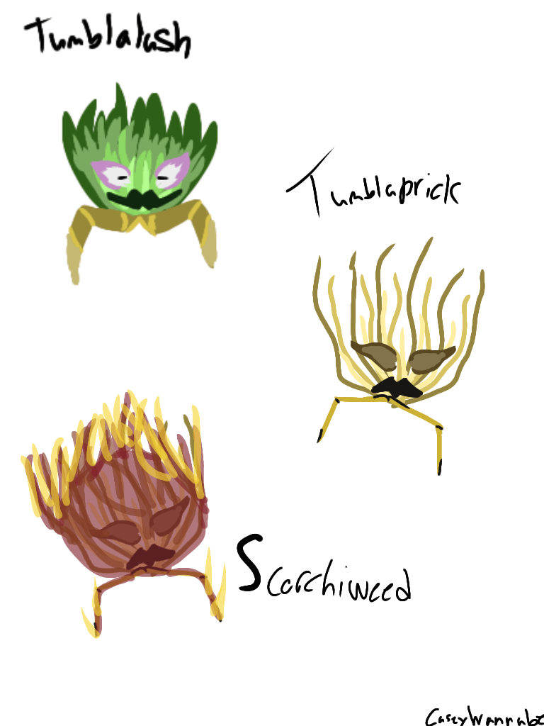 Tumblabrush evolution line, the tumble weed pokemon