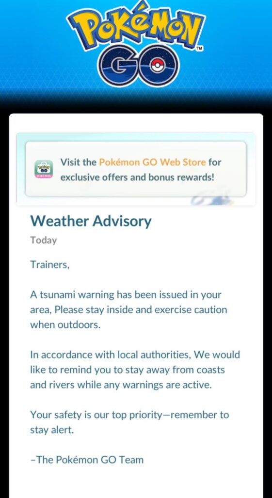 Tsunami warning