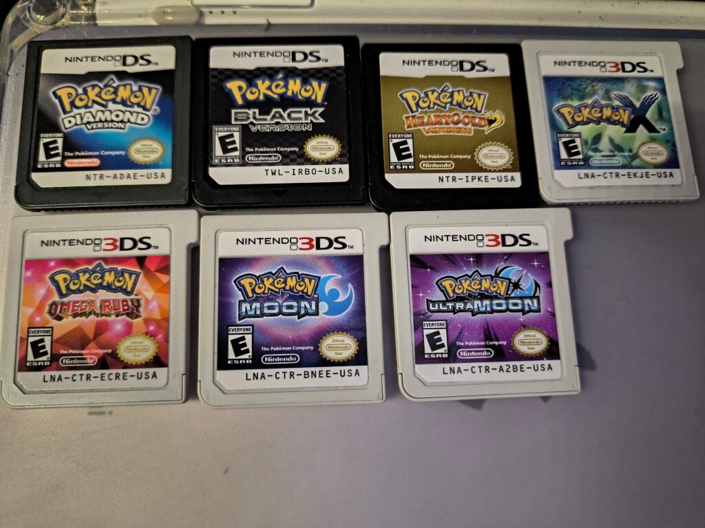 I still have at least 1 game from every release since gen 1 except for b2/w2