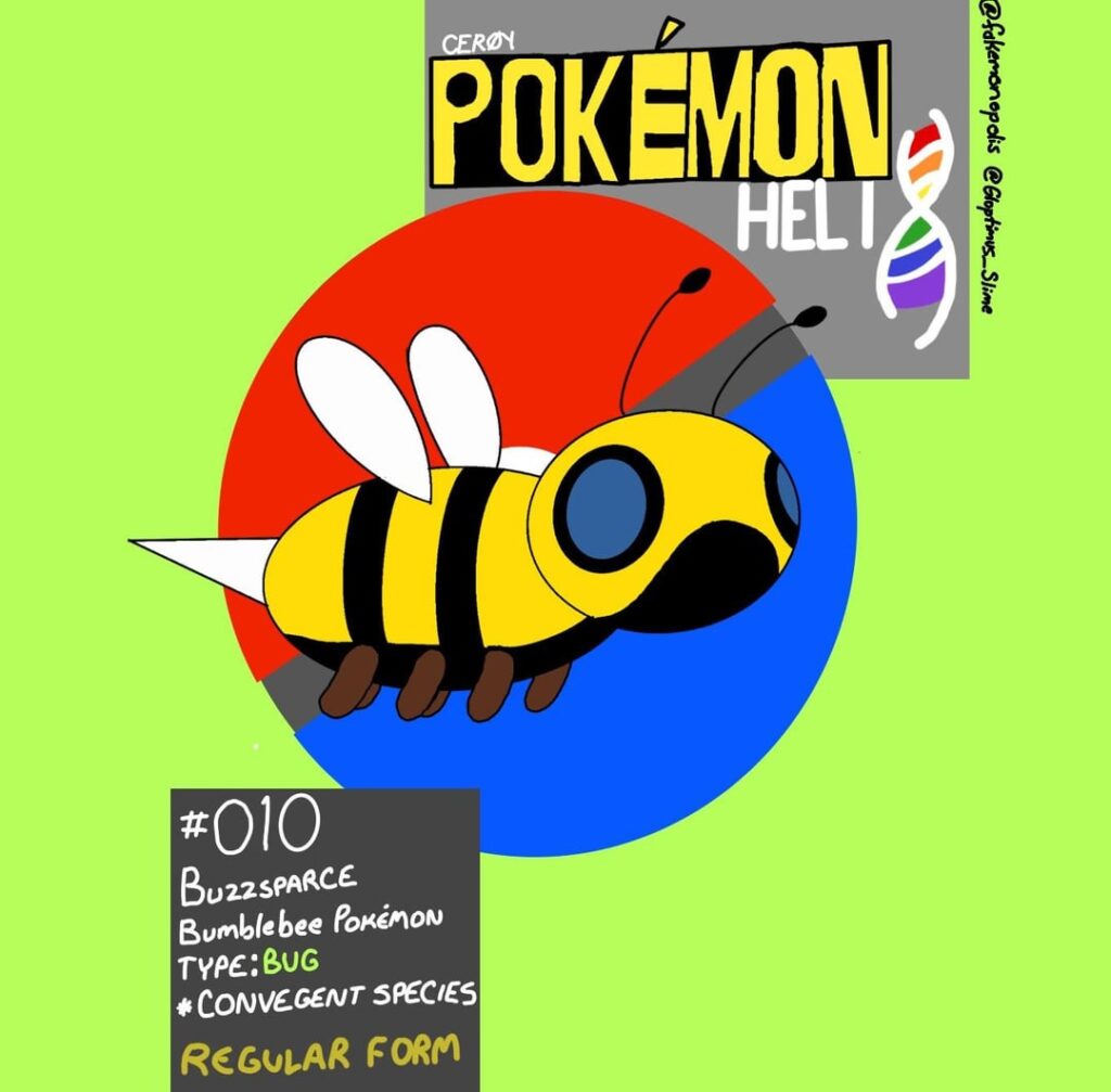 [OC] Buzzsparce & Bubuzzsparce(aka Bumblesparce) bee convergents of Dunsparce & Dudunsparce