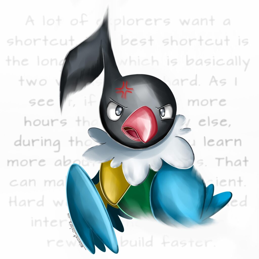 Chatot giving you a lecture. He seems irritated.
