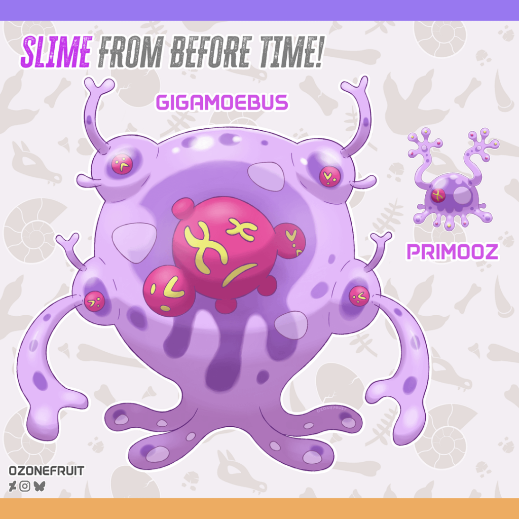 Amoeba Fakemon! Primooz and Gigamoebus!