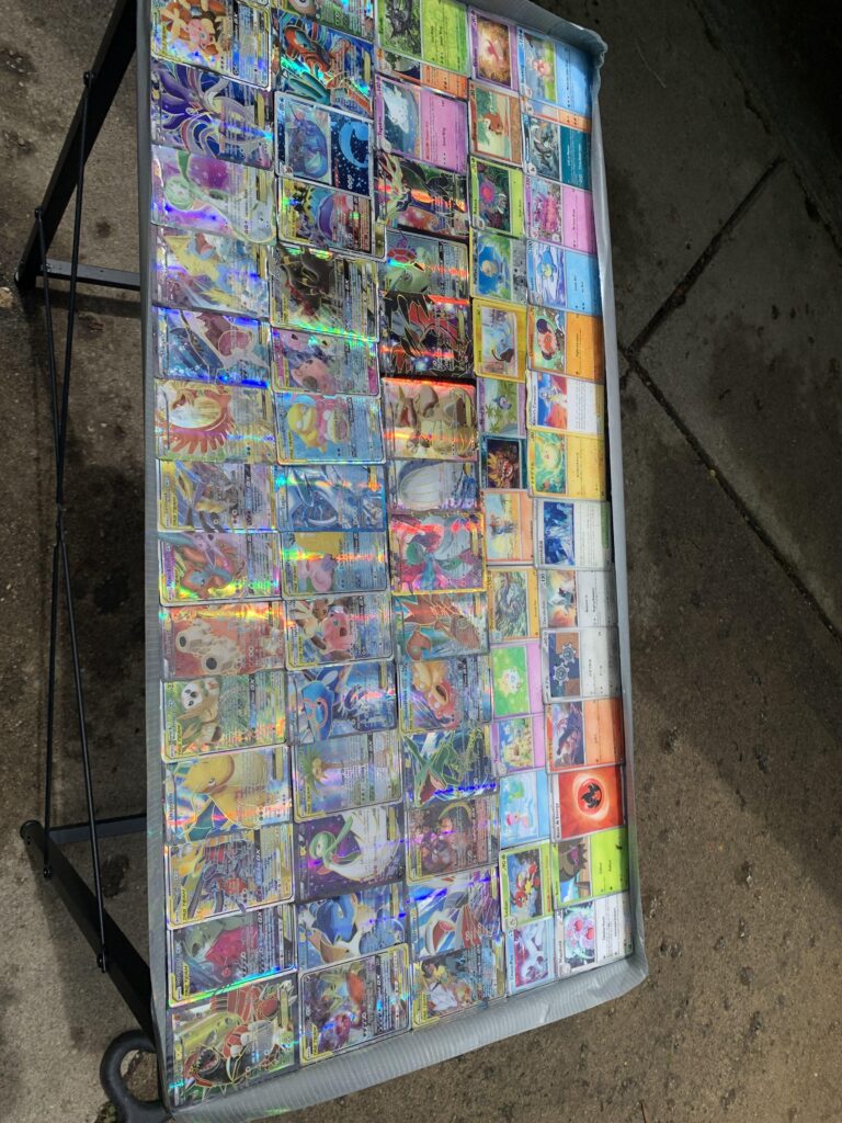 Made a desk for myself out of fake cards and epoxy