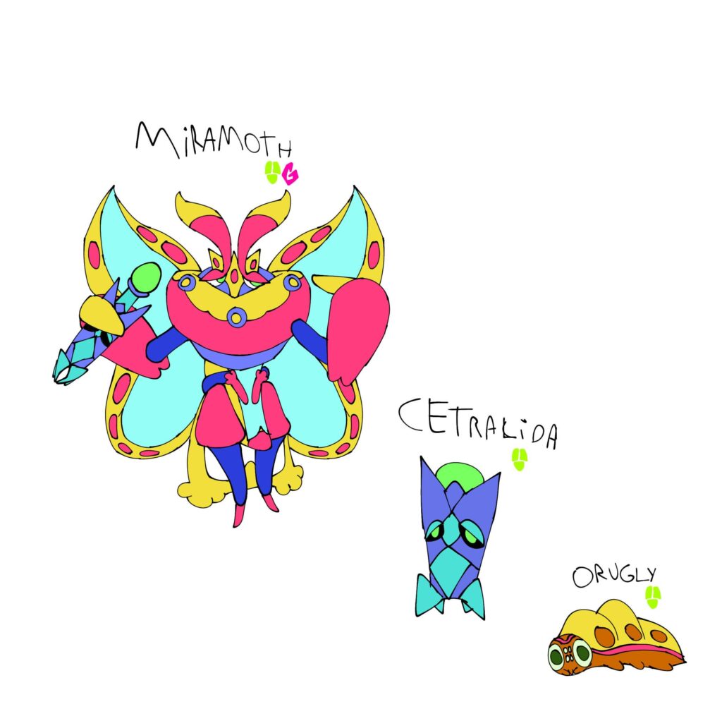 Color sketches of the regional bug from my fangame