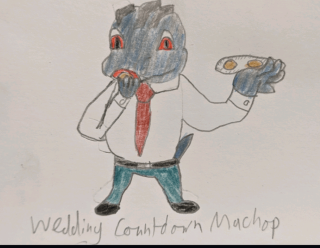 Machop line go for the buffet at the wedding