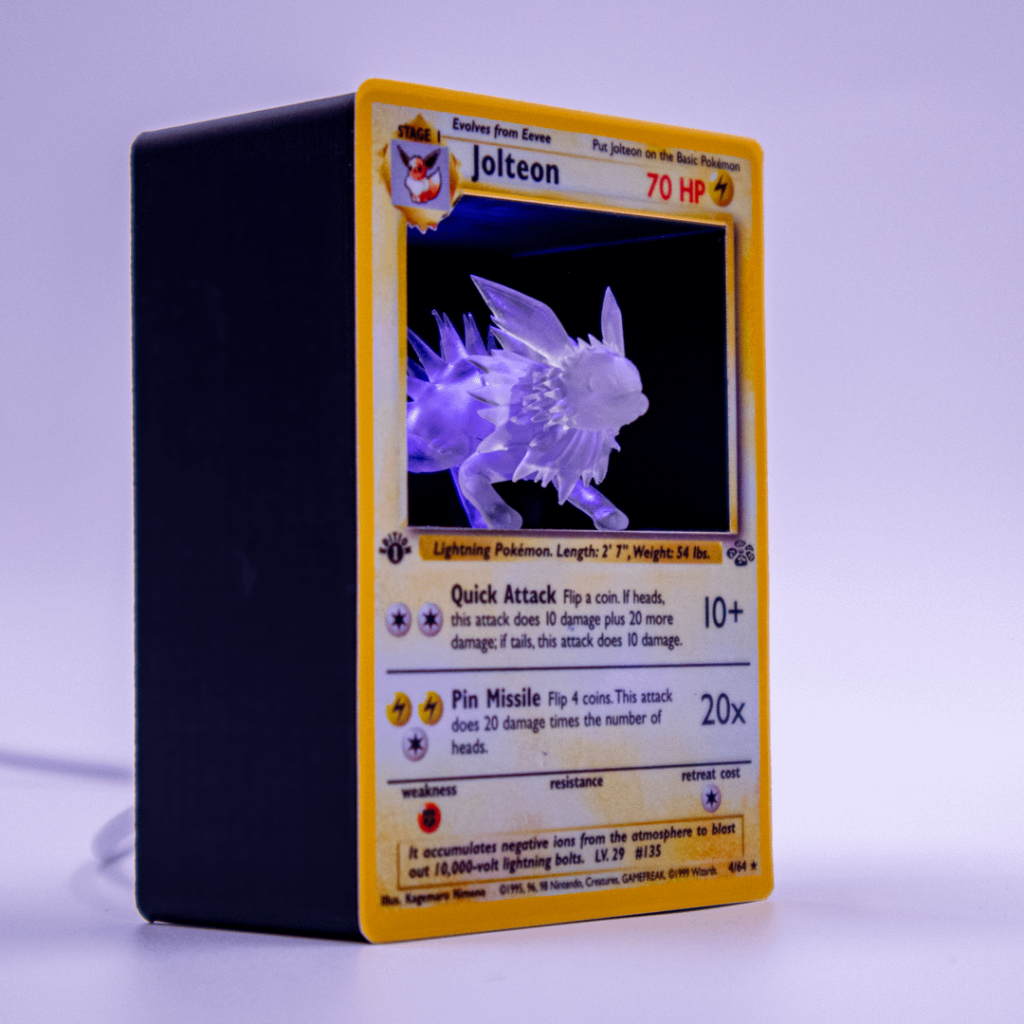 Been working on 3d Pokemon Dioramas at the scale of real cards, Here Jolteon
