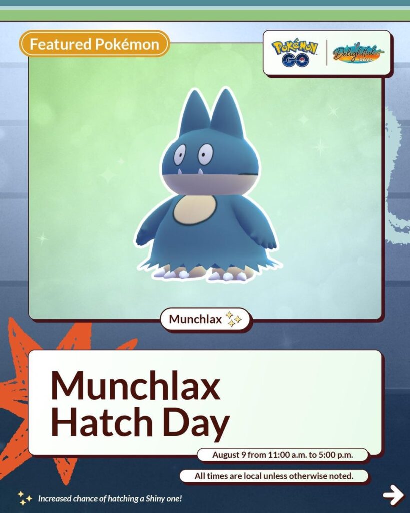 Munchlax Hatch Day Niantic Infographic