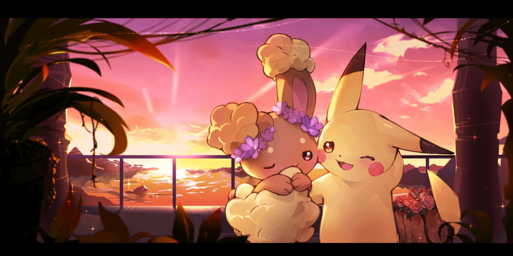 Certamente (Pikachu asking Buneary out). Commissioned by me.