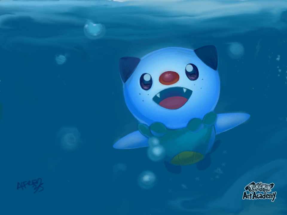 Making Oshawott art via Pokemon Art Academy 3DS
