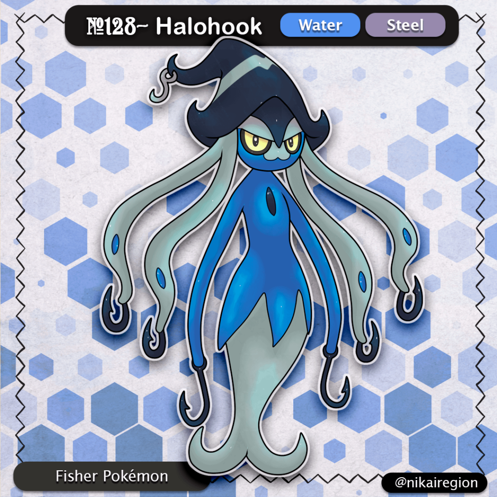 Fisher Fakemon - Yokai Harionago Japanese Region - Water/Steel Pokémon