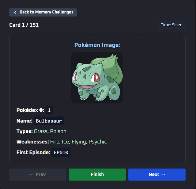 What information should you learn about each Pokémon?