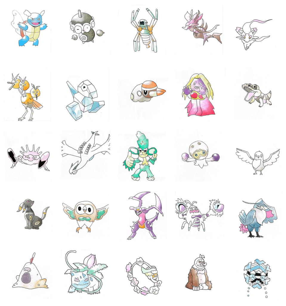 Watercoloring random Pokemon everyday - Days 1-25