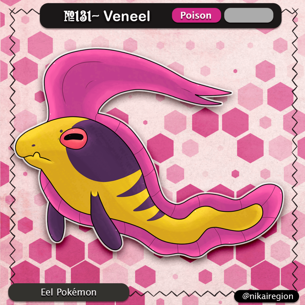 Poison Type Eel Fakemon - Japanese Yokai Region Pokémon @nikairegion