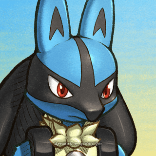 Lucario PMD Neutral pfp + Shiny Version (OC, Digitally-handmade)