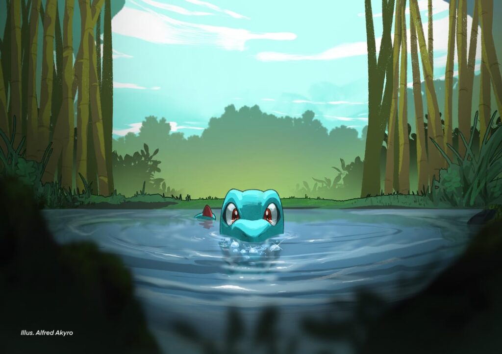 Totodile making bubbles!