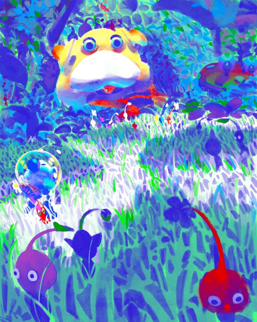 I've always loved the Pikmin microverse, so I wanted to pay homage to it with this fan art from the fourth game in the series, hope u like it!