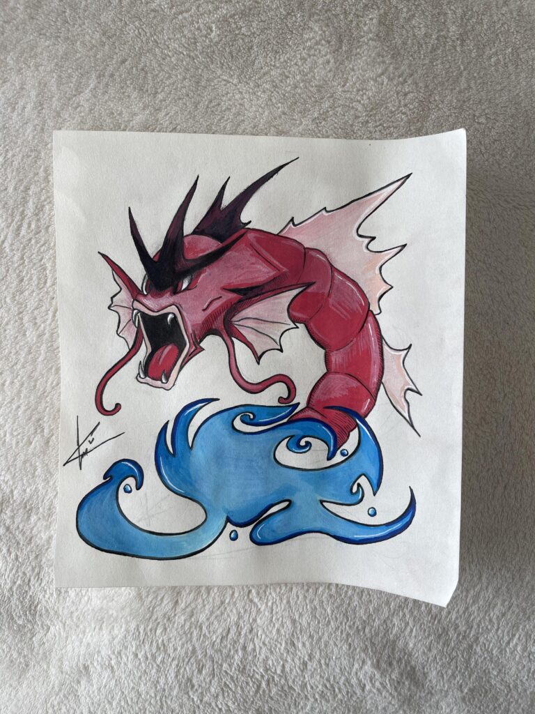 Shiny Gyarados Fanart I made for my boyfriend