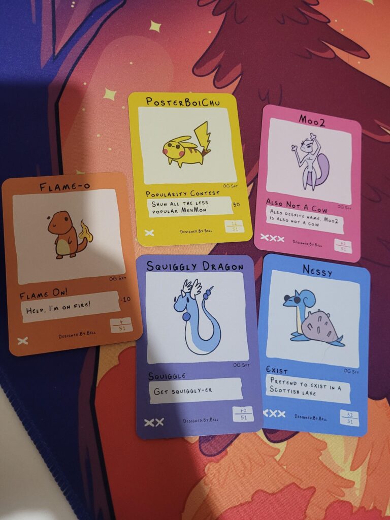 [OC] Made some parody trading cards (MehMon) - a few of my faves