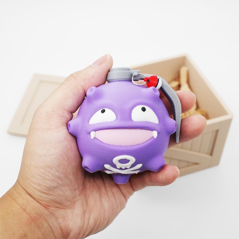 I like making designer toys. For my latest design I made a Koffing gas grenade!