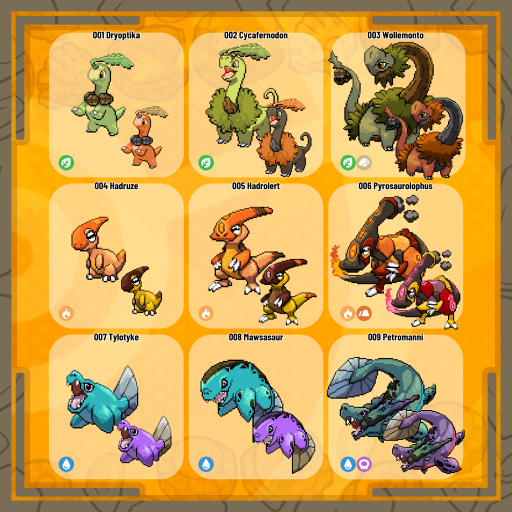 The Completed Pokédex for my fan game based on prehistoric creatures, Pokémon: Lost Lands!
