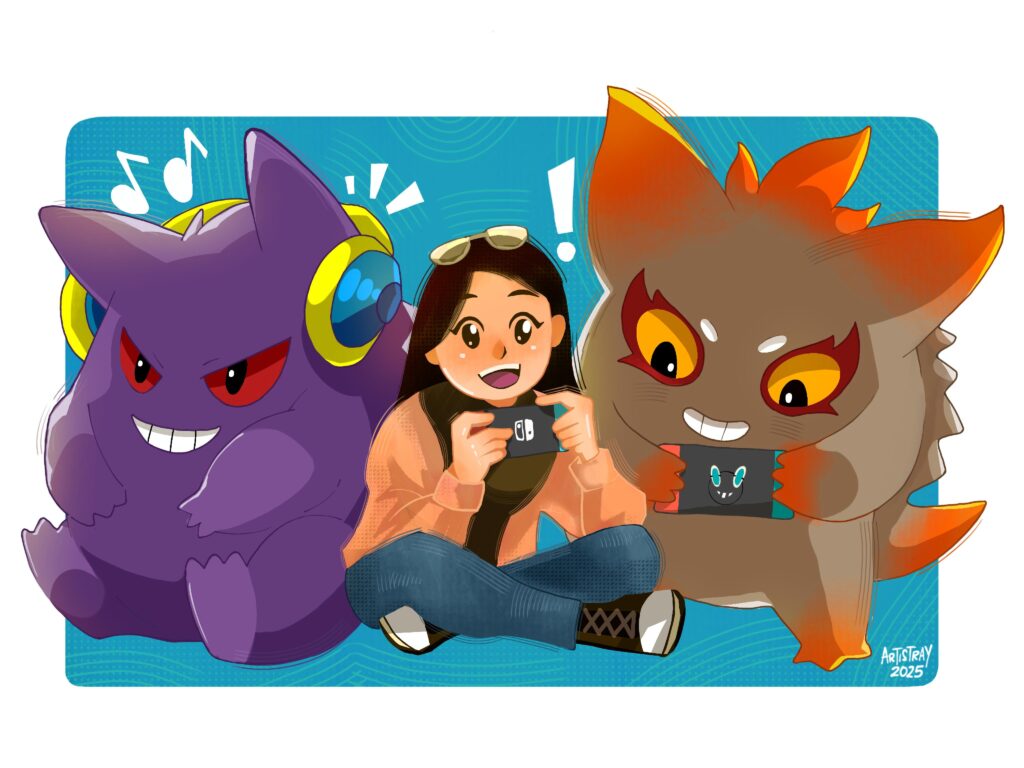 I made an artwork featuring Gengar and its Santelmo Version