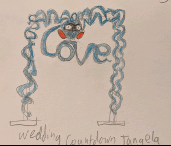 Tangela makes a good photo backdrop for the wedding